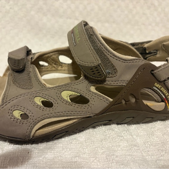 MERRELL Continuum Sandal Women 8 Tan Leather Vibram Waterproof Slingback Hiking - Picture 8 of 11